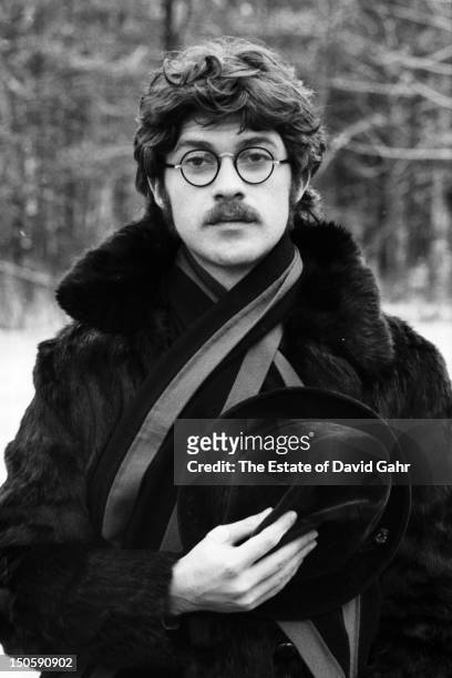 Singer songwriter, guitarist, and founding member of The Band, Robbie Robertson poses for a portrait in December, 1969 in Woodstock, New York.