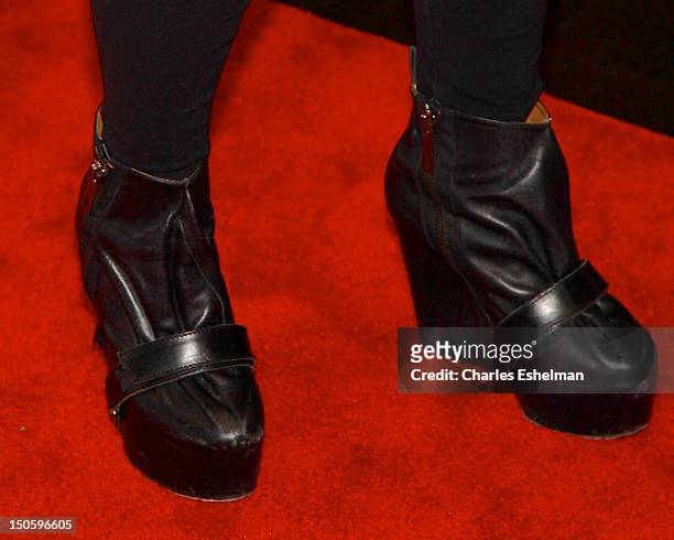 Judge Kelly Cutrone' shoes at the "America's Next Top Model: College Edition, Cycle 19" Premiere at the Tribeca Grand Hotel on August 22, 2012 in New...