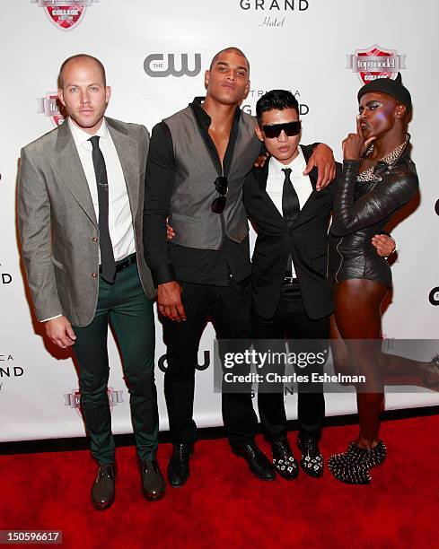 Johnny Wujek, Rob Evans, Bryanboy and Jonte attend the "America's Next Top Model: College Edition, Cycle 19" Premiere at the Tribeca Grand Hotel on...