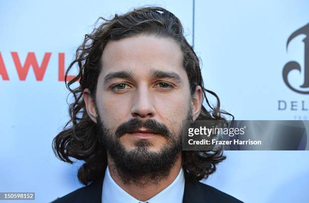 Actor Shia LaBeouf arrives at the Premiere of the Weinstein Company's "Lawless" at ArcLight Cinemas on August 22, 2012 in Hollywood, California.