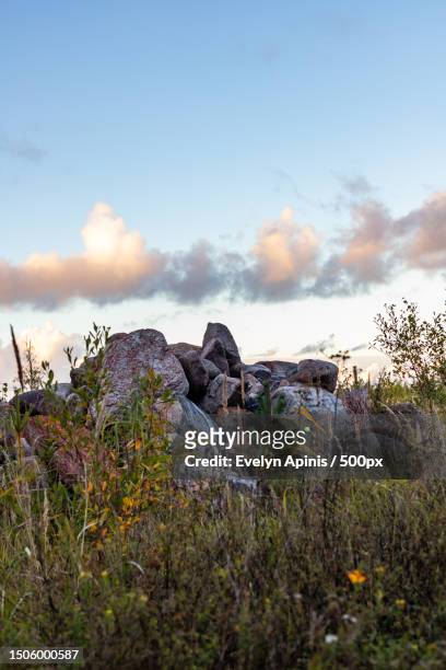 scenic view of rocks against sky,hiiumaa,hiiu county,estonia - hiiumaa photos et images de collection