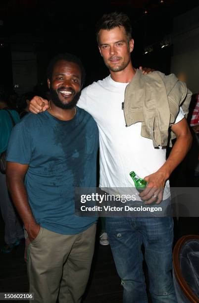 Musician Selema Masakela and actor Josh Duhamel attend the screening of "Alekesam" at Sonos Studio on August 22, 2012 in Los Angeles, California.