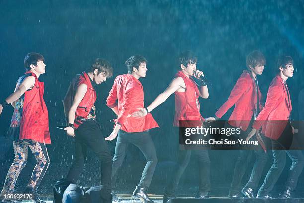 Perform during the KBS Olympic London 2012 Festival at Yeouido park on August 14, 2012 in Seoul, South Korea.