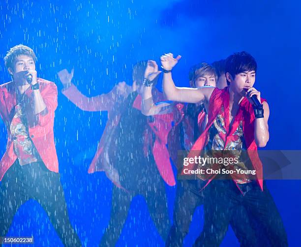 Perform during the KBS Olympic London 2012 Festival at Yeouido park on August 14, 2012 in Seoul, South Korea.