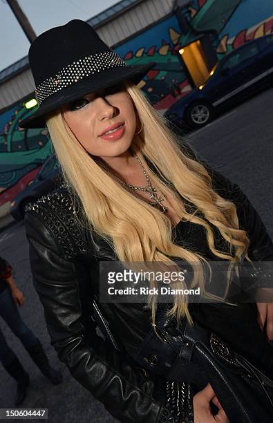 Orianthi Panagaris, Greek Australian musician/singer/songwriter attends the "The Ringmaster General" premiere at the Belcourt Theater on August 22,...