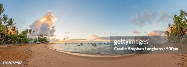 panoramic view of beach against sky,praia do forte,brazil - forte beach stock pictures, royalty-free photos & images
