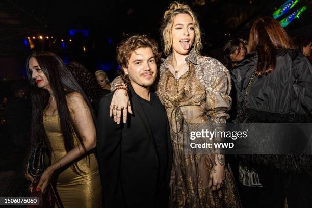 Emile Hirsch and Paris Jackson at the eleventh annual amfAR Gala Los Angeles at Pacific Design Center on November 4, 2021 in Los Angeles, CA.