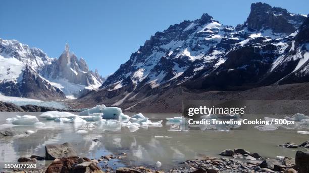 scenic view of frozen lake against sky,santa cruz province,argentina - climate change global warming stock pictures, royalty-free photos & images