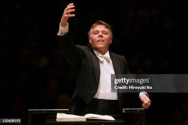 Mariss Jansons leading the Royal Concertgebouw Orchestra in Rachmaninoff's "Symphony No. 2 in E minor" at Carnegie Hall on Tuesday night, February...