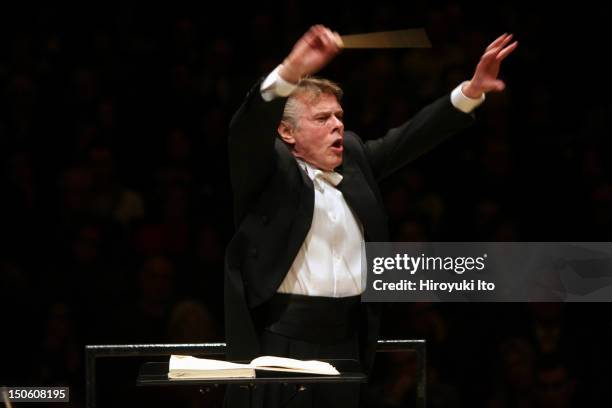 Mariss Jansons leading the Royal Concertgebouw Orchestra in Rachmaninoff's "Symphony No. 2 in E minor" at Carnegie Hall on Tuesday night, February...