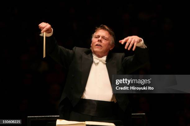 Mariss Jansons leading the Royal Concertgebouw Orchestra in Rachmaninoff's "Symphony No. 2 in E minor" at Carnegie Hall on Tuesday night, February...