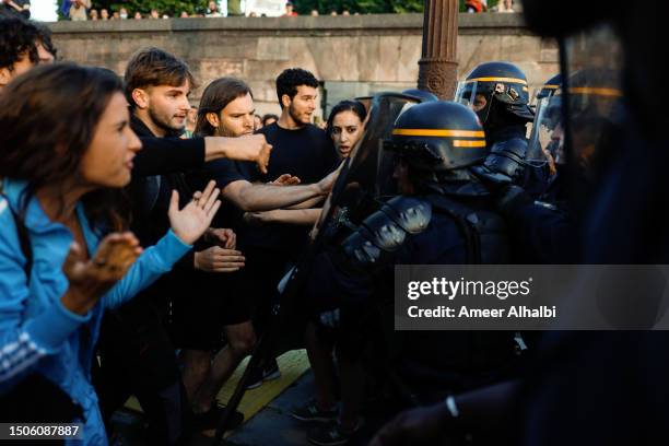 People demonstrate in Concorde on June 30, 2023 in Paris, France. A 17 year old was killed by police on June 27th during a traffic stop near...