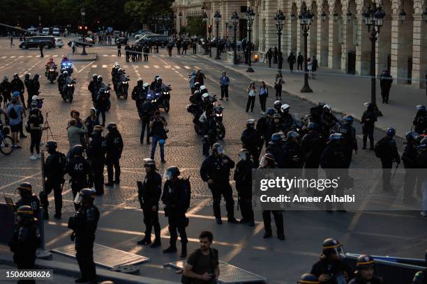 People demonstrate in Concorde on June 30, 2023 in Paris, France. A 17 year old was killed by police on June 27th during a traffic stop near...