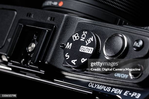 Close-up of an Olympus PEN E-P3 Compact Camera, session for Digital Camera Magazine/Future via Getty Images taken on July 15, 2011.