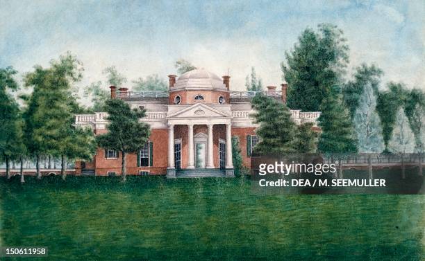 The estate of Monticello in Charlottesville, Virginia, the house of Thomas Jefferson, third president of the United States of America and founder of...