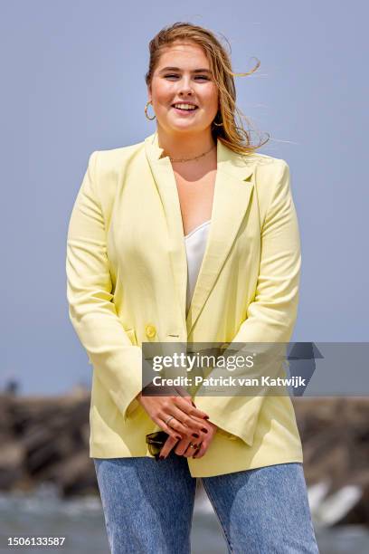 Princess Amalia of The Netherlands attends the Dutch Royal Family Summer Photocall at Zuiderstrand on June 30, 2023 in The Hague, Netherlands.