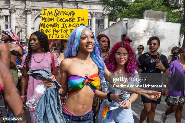 The annual Queer Liberation March walks through downtown as a political alternative to the better known Gay Pride Parade held on the same day, June...