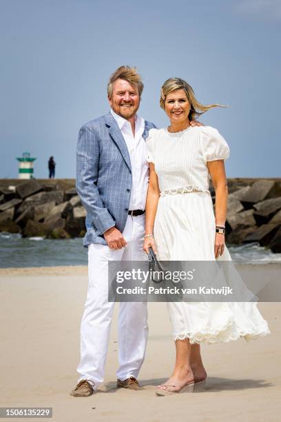 King Willem-Alexander of The Netherlands and Queen Maxima of The Netherlands attend the Dutch Royal Family Summer Photocall at Zuiderstrand on June...
