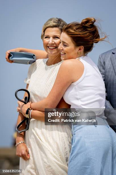 Queen Maxima of The Netherlands and Princess Alexia of The Netherlands attends the Dutch Royal Family Summer Photocall at Zuiderstrand on June 30,...