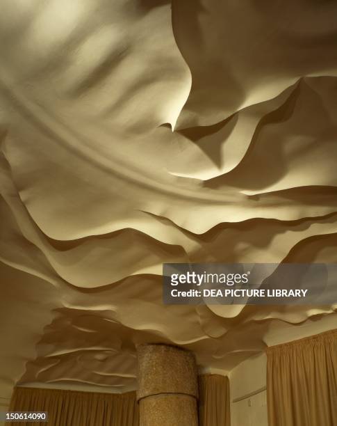 Ceiling detail from the exhibition hall in Mila House known as La Pedrera , Barcelona, by architect Antoni Gaudi. Spain, 20th century.