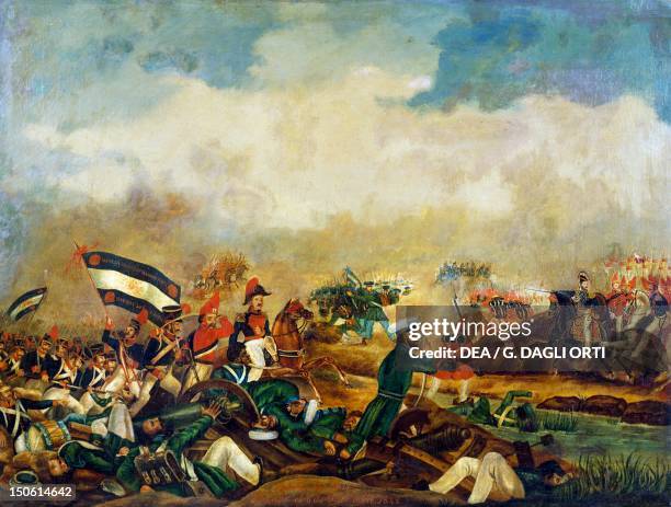 Battle of Arroyo Grande, December 6 by Carlos Descalzo . Detail. Uruguayan Civil War, 19th century.