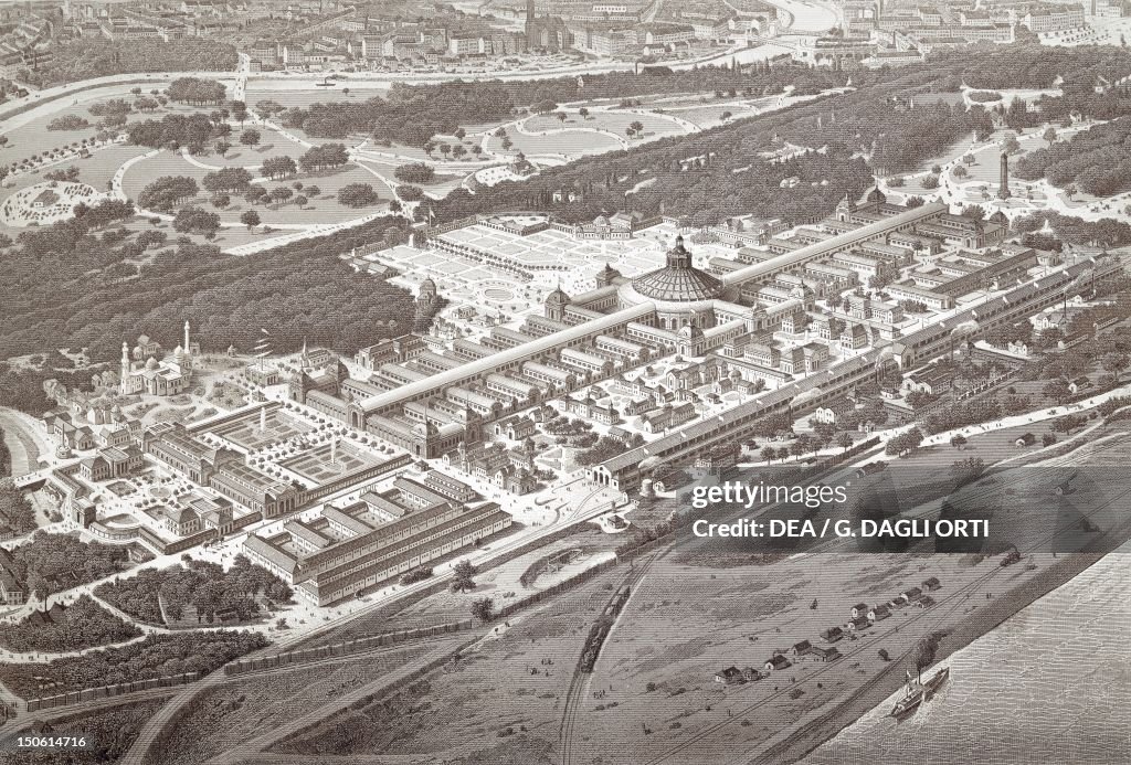 Aerial view of the World Exhibition in Vienna