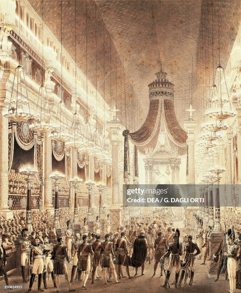 Funeral services for Louis XVIII in Saint Denis
