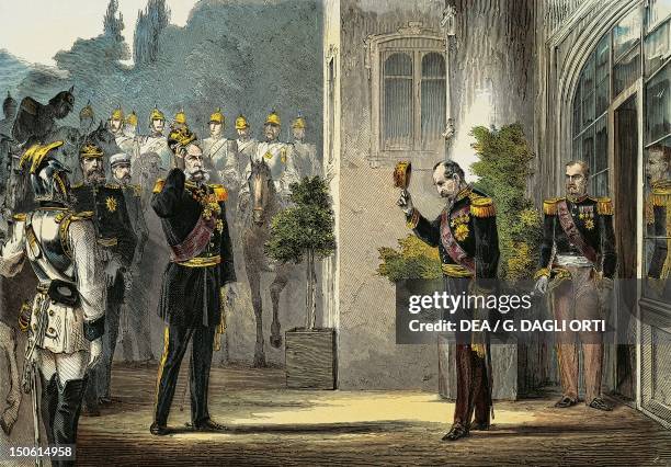Surrender of Napoleon III at Sedan, September 2, 1870. Franco-Prussian War, France, 19th century.