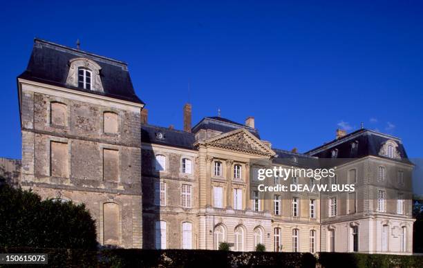 View of the facade of Chateau de Sable, Sable-sur-Sarthe, Pays de la Loire. France, 18th century.