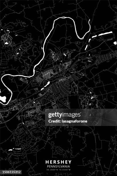 hershey, pennsylvania, usa vector map - derry township 幅插畫檔、美工圖案、卡通及圖標