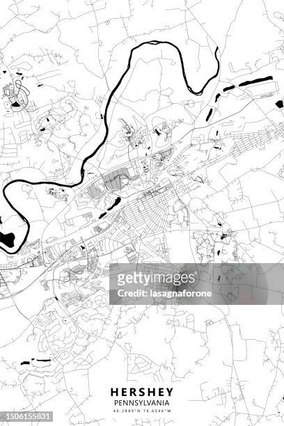 hershey, pennsylvania, usa vector map - derry township stock illustrations