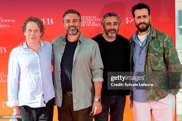 Mathieu Amalric, Olivier Nakache, Eric Toledano and Jonathan Cohen attend the 1st "Nouvelles vagues" International Biarritz Film Festival - Day Three...