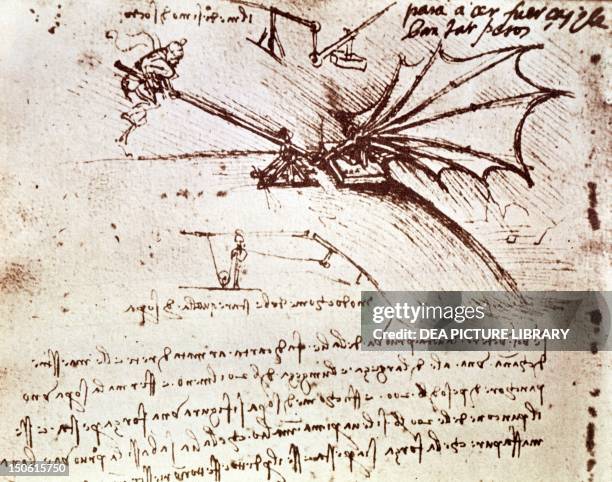 Project for flapping-wing machine, by Leonardo da Vinci .