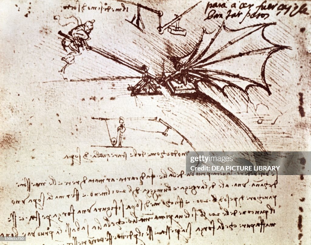 Project for flapping-wing machine, by Leonardo da Vinci . News Photo ...
