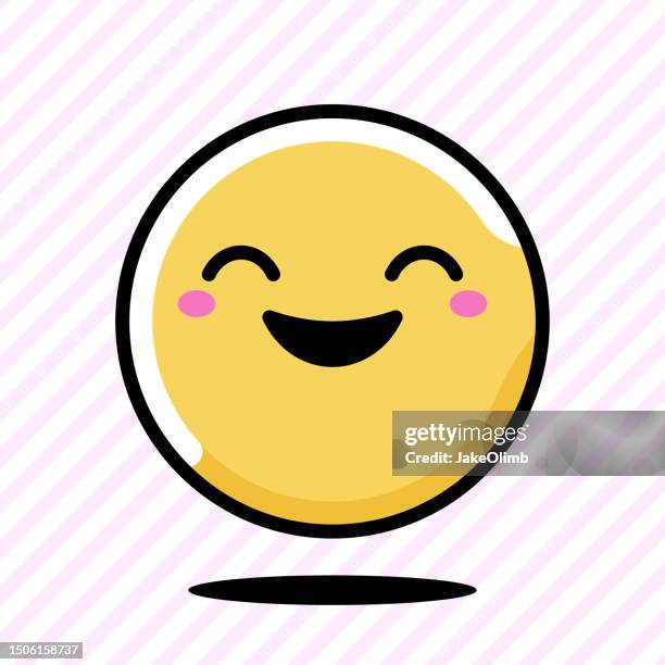bildbanksillustrationer, clip art samt tecknat material och ikoner med happy emoji icon line art 1 - kawaii