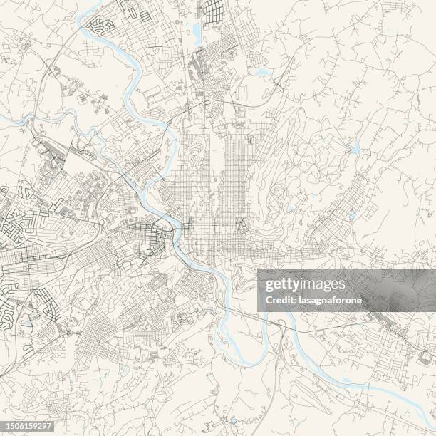 Reading Pennsylvania Vereinigte Staaten Von Amerika Vektorkarte, Stock-Foto