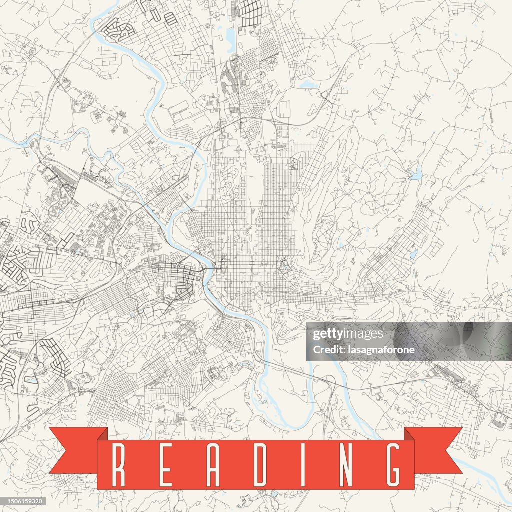 Reading, Pennsylvania, USA Vector Map