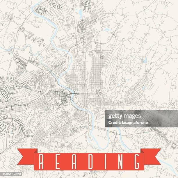 Reading Pennsylvania Usa Vector Map High-Res Vector Graphic