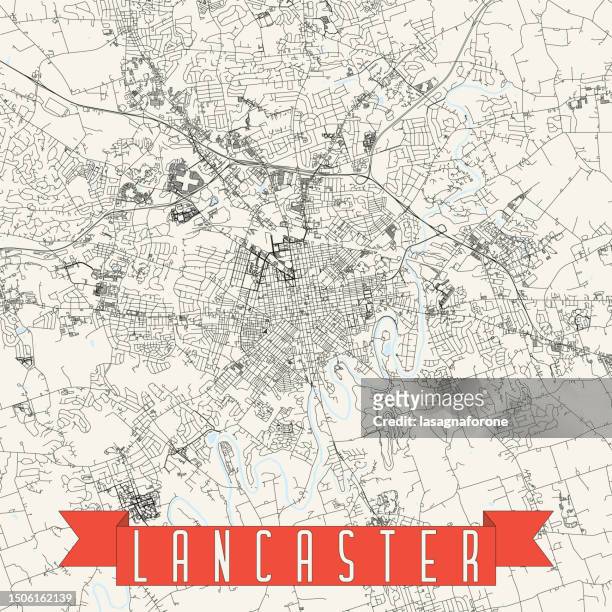 lancaster, pennsylvania, usa vector map - lancaster pennsylvania stock illustrations