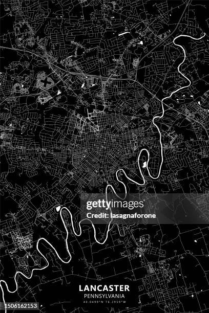 illustrations, cliparts, dessins animés et icônes de lancaster, pennsylvanie, états-unis carte vectorielle - lancaster-pennsylvania