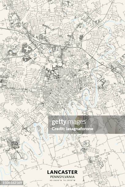 ilustraciones, imágenes clip art, dibujos animados e iconos de stock de lancaster, pensilvania, estados unidos mapa vectorial - condado de lancaster pensilvania