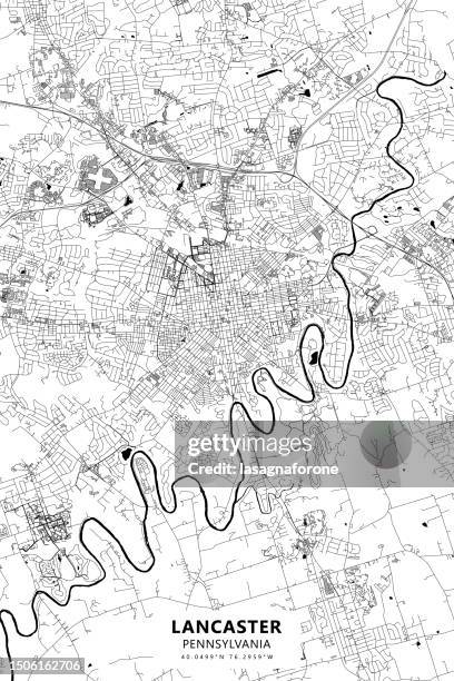 lancaster, pennsylvania, usa vector map - lancaster pennsylvania stock illustrations