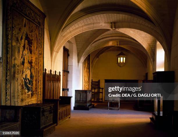 The guardroom of the gothic, Chateau d' Amboise, Loire Valley . France.