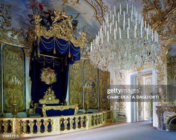 Bedchamber, Linderhof Palace , near Oberammergau, rebuilt by Ludwig II. Germany, 19th century.