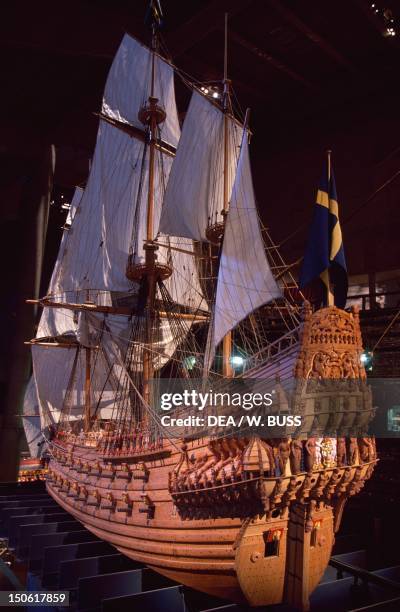 17th century vessel, preserved in the Vasa Museum on the island of Djurgarden, Sweden, east of Stockholm.
