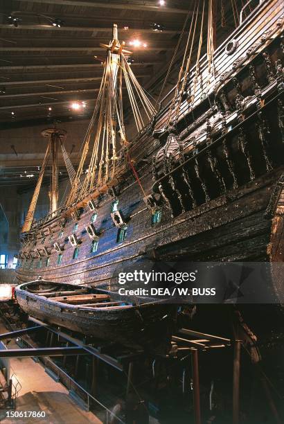 Vessel preserved in the Vasa Museum on the island of Djurgarden, Sweden, east of Stockholm.