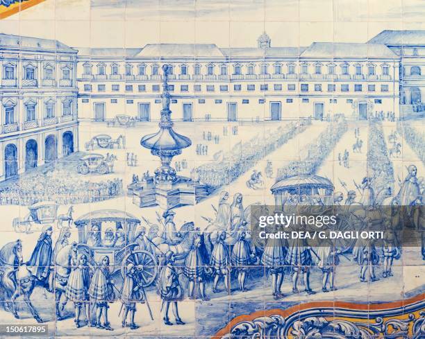 Celebration in Lisbon for the marriage of Catherine of Braganza and Charles II of England, April 23 Lisbon, Portuguese azulejo preserved at the...