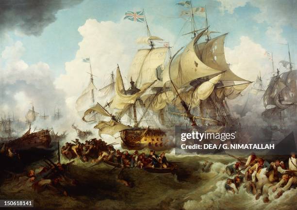 Glorious First of June, or Third Battle of Ushant between the English and French by Philip James de Loutherbourg . French Revolutionary Wars, France,...