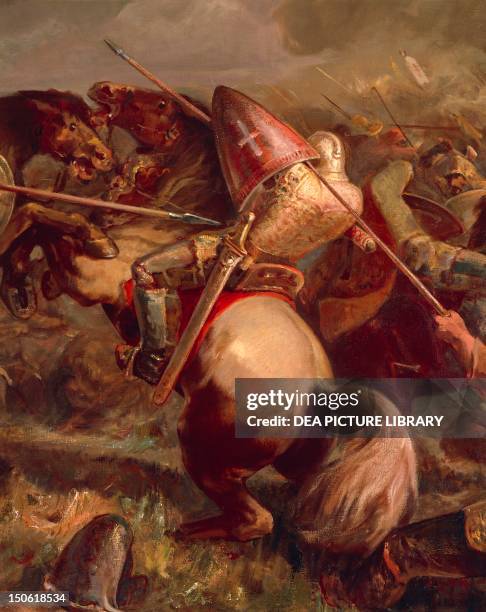 King Kaloyan of Bulgaria defeats the French crusaders near Adrianople, 1205. Detail. Turkey, 13th century.