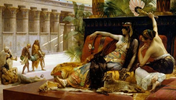 Cleopatra testing poison on death row prisoners by Alexandre Cabanel , oil on canvas. End of the Ptolemaic Kingdom, Egypt, 1st century BC.